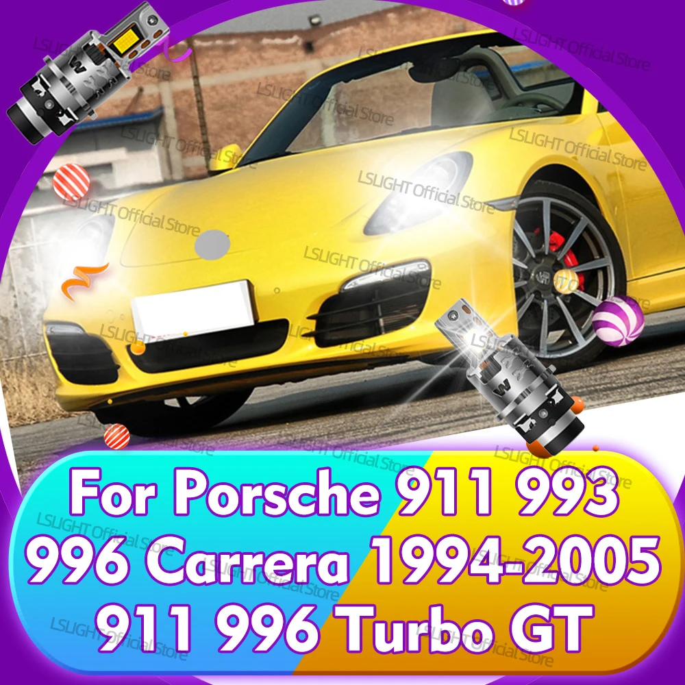 

2x For Porsche 911 993 996 Carrera 1994-2005 911 996 Turbo GT Copper Tubes Head Lamps 12V LED D2S D2R Auto Headlight Bulbs 110W