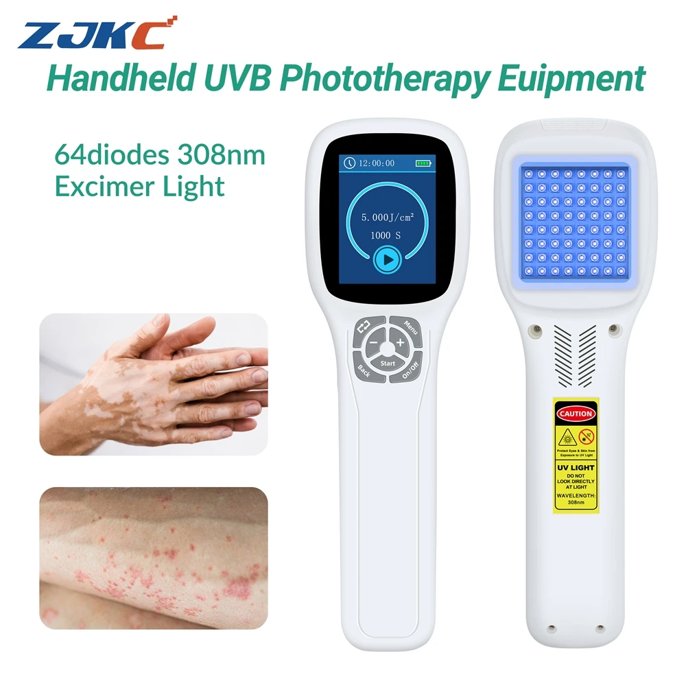 ZJKC Vitiligo Light Therapy Device 308nm Handheld UV Blue Light Therapy Eczema Psoriasis Vitiligo Allergic Dermatitis Home Use