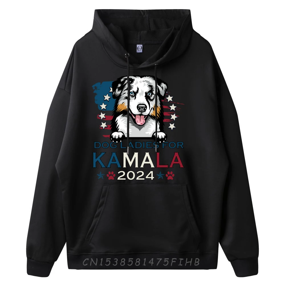 Dog Ladies For Kamala Harris 2024 Australian Shepherd Dog Pink Graphic Tees Tshirts Men Vegan