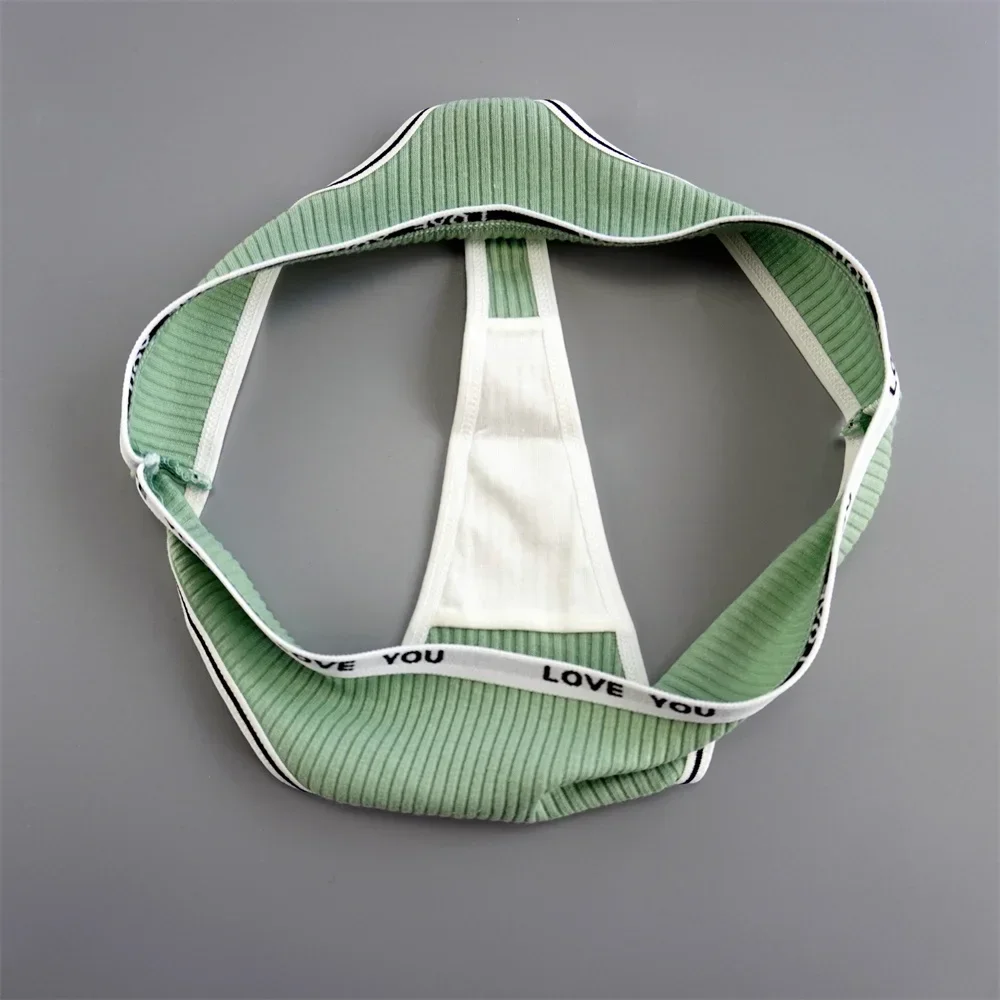 3 ks pohodlné kalhotky G-string dámské bavlněné 95% laides bikiny kalhotky spodní prádlo s nízkým pasem dívčí tangá jednobarevné - náhled 5