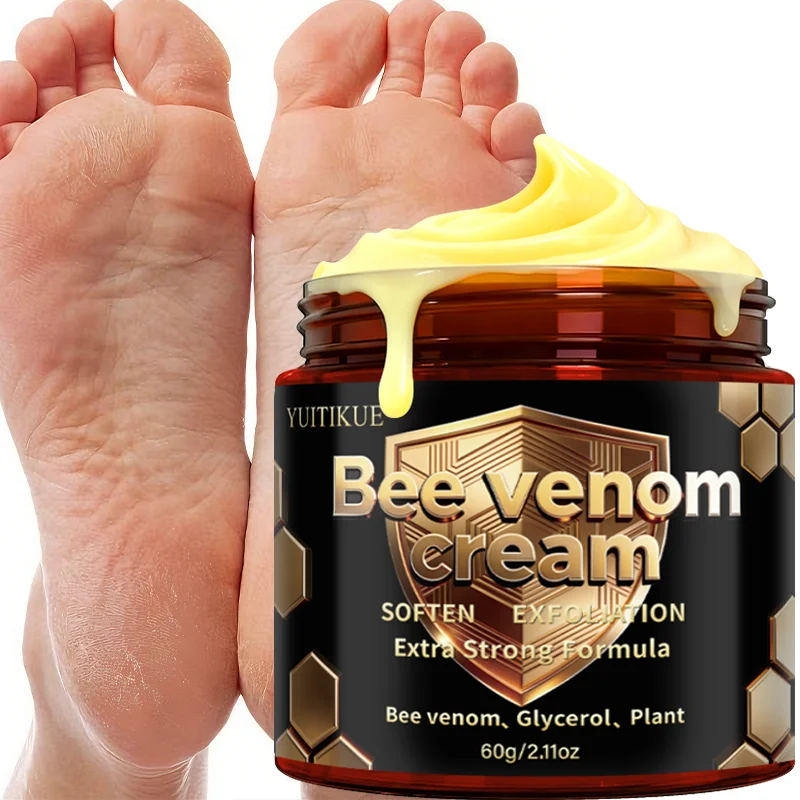 YUITIKUE Bee Venom Foot Cream - Soften Exfoliation Foot Care Cream Extra Strong Plant Formula for Dry Feet