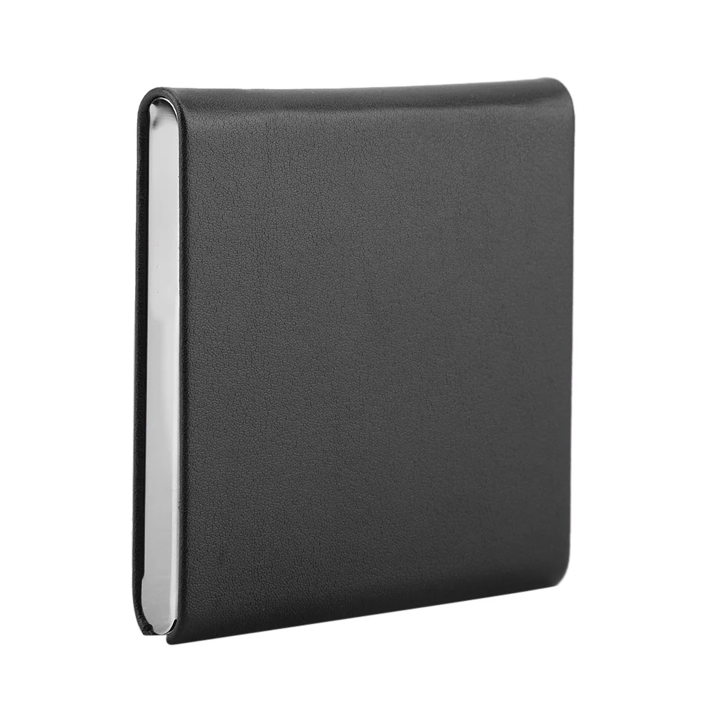 Estuche para Cigarrillos Ultrafino de Bolsillo, Cuero PU con Marco Metálico, para 10 Cigarrillos de Tamaño Regular