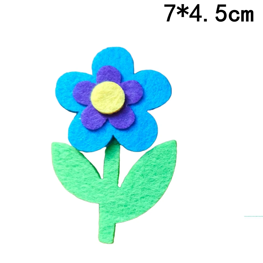 Non Woven Felt Flower Wall Stickers for Children, Tulips, Sun, Smiling Face, Kindergarten, School, Classroom, Handmade Toys view 6