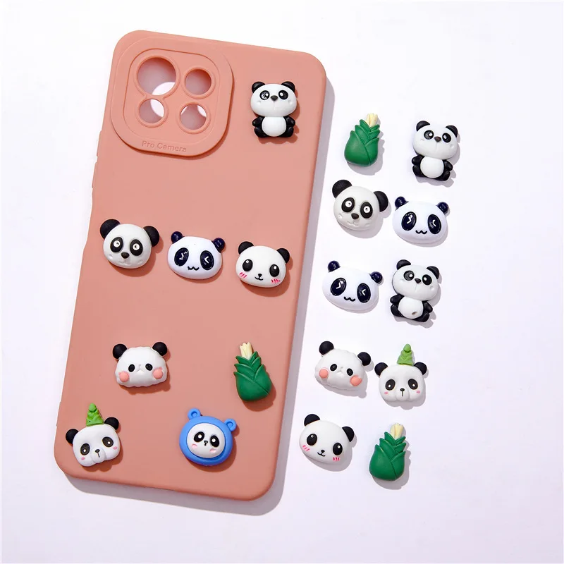 10pcs Kawaii Resin Cartoon Panda Series Flatback Cabochons Scrapbooking Materials DIY Jewelry Accessories Insumos Manualidades