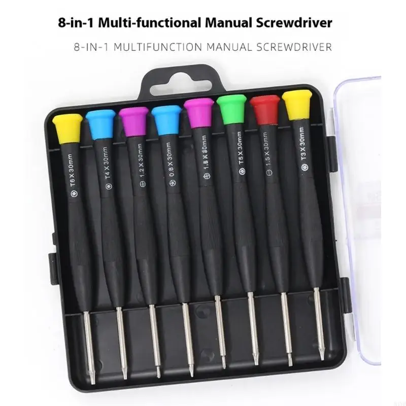 

Profession 8 Piece Screwdriver Rotating Caps Design For Tight Space Appliance and Phone Disassembly 8pcs M4YD