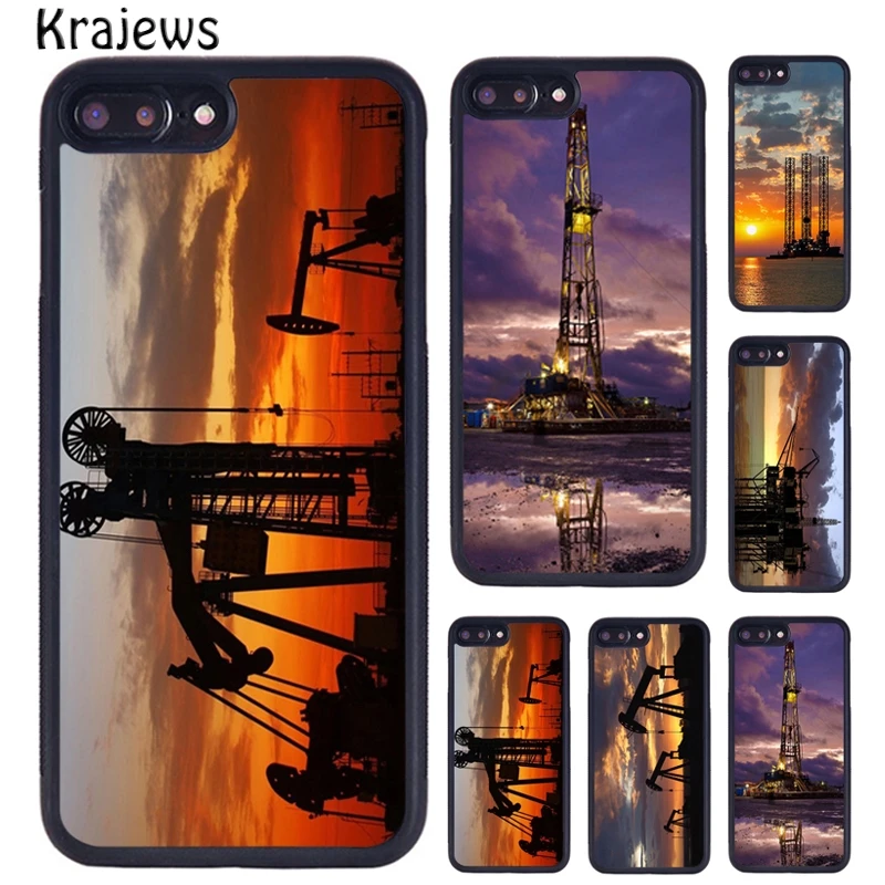 Krajews Drilling Oilfield At Sunset Phone Case For iPhone 16 15 14 Plus 11 12 mini 13 Pro XR XS Max cover coque