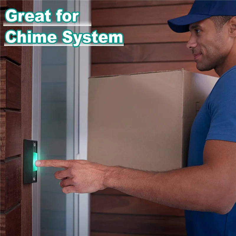 New 1PCS Wired Doorbell Button with LED Light, Replacement Of Doorbell Ring Button, Wall Mounted Door Opener Switch