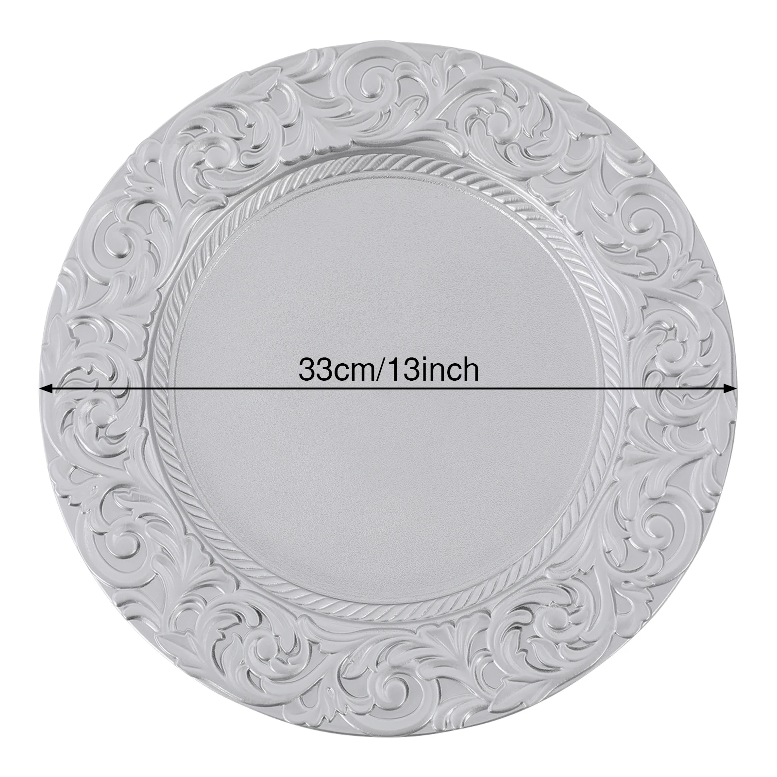 

Набор из 50 антикварных зарядных тарелок размером 33 см/13 дюймов, серебряных зарядных тарелок, идеальный размер для свадеб, ресторанов, отелей, пикников