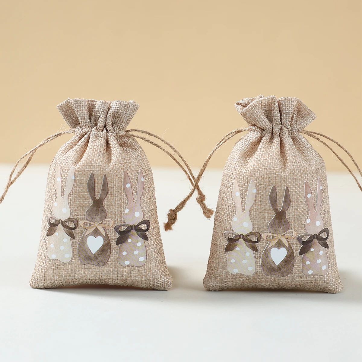 6Pcs Easter Linen Gift Bag Bunny Candy Cookie Packing Bag Spring Easter Party Favor Supplies Kids Candy Gifts Easter Decor 2025