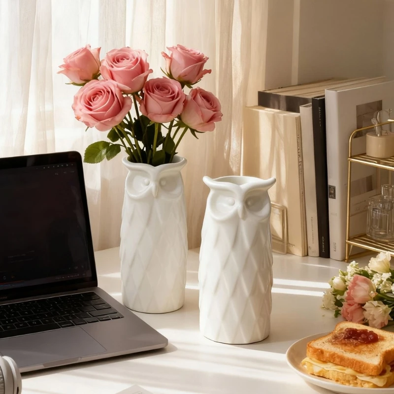  Lightweight Owl Design Vase Mold Heat Resistant Silicone Material For Creative DIY Home Decoration Projects