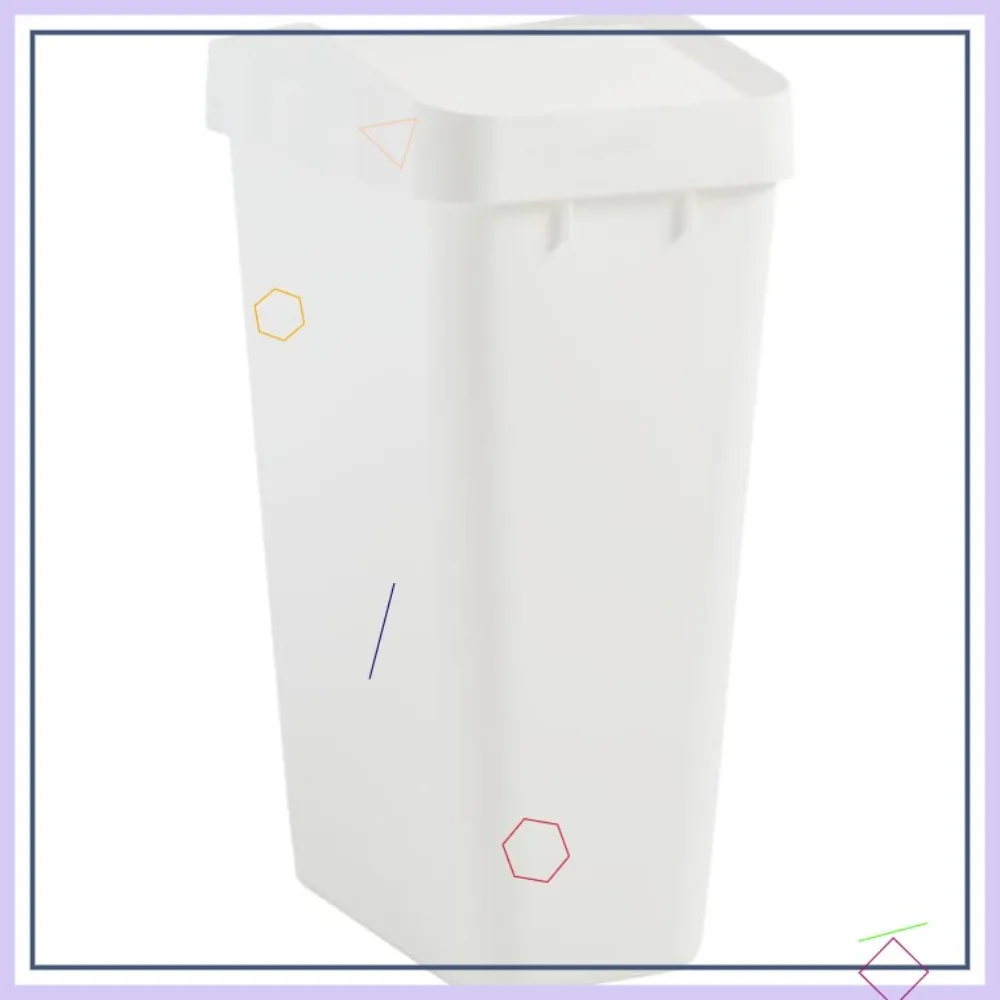 

Slim Modern Trash Can with Lid, 12.2 Gallon Capacity, White for Home Kitchen Easy Access Disposal