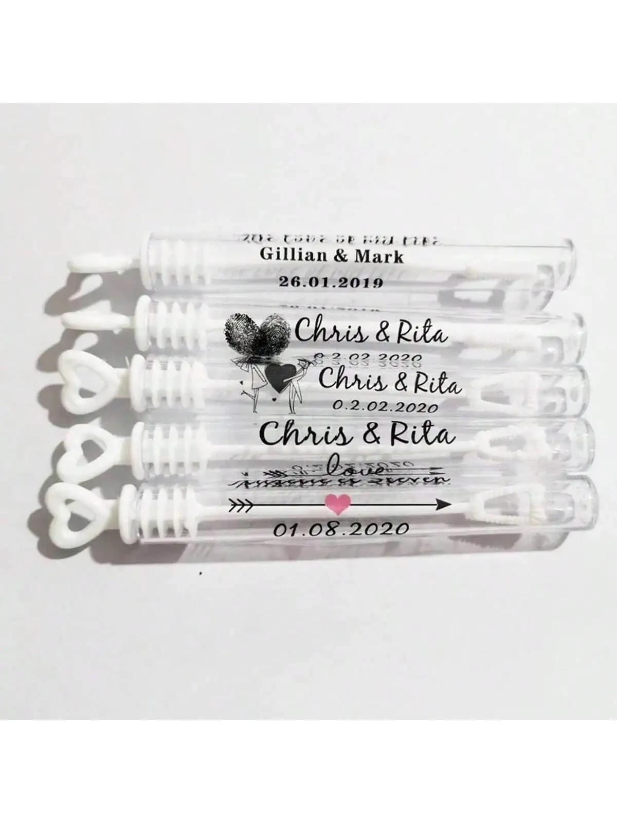 100 Wedding Bubble Tags Bubble Stick Transparent Tags, Wedding Stickers, Transparent Tags, Custom Names and Dates