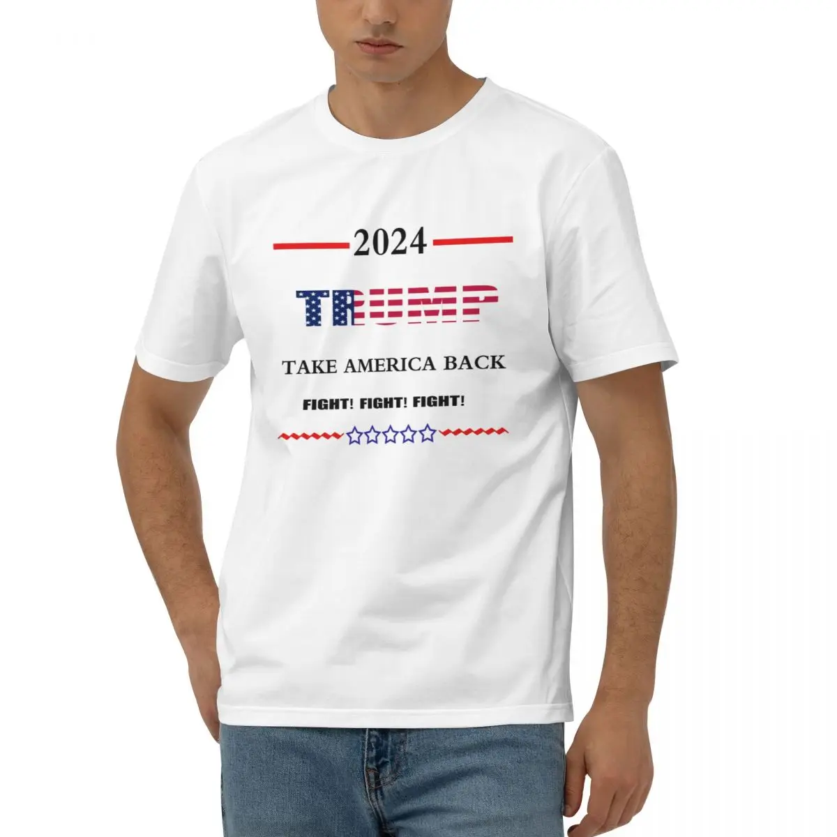 

Short T-Shirt Donald Trump 2024 Men Women, Crew Neck T-shirt President Trump Take America Back Election Fighting614381372