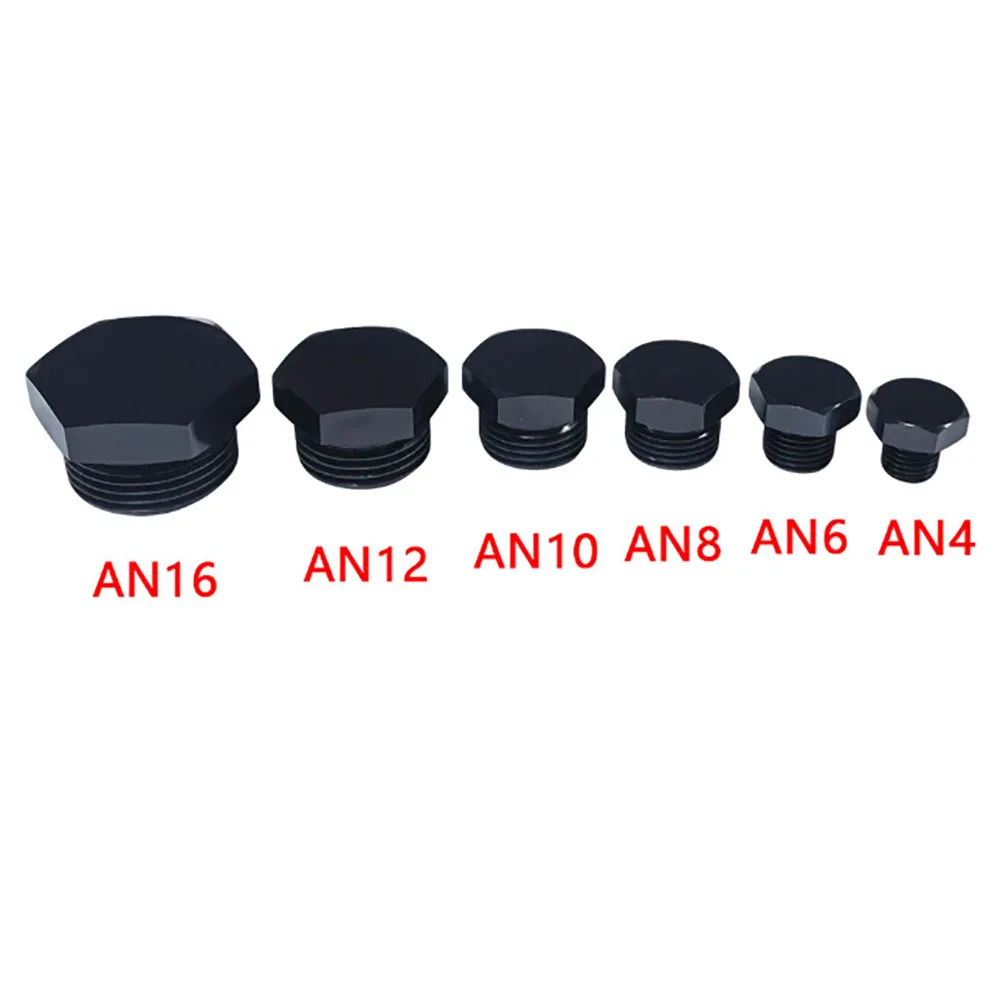 ORB Port Block Off Plug, AN4 AN6 AN8 AN10 AN12 Male Hex Head O-Ring Seal, Anodized Aluminum Fitting for Fuel Tank and Fuel Filte