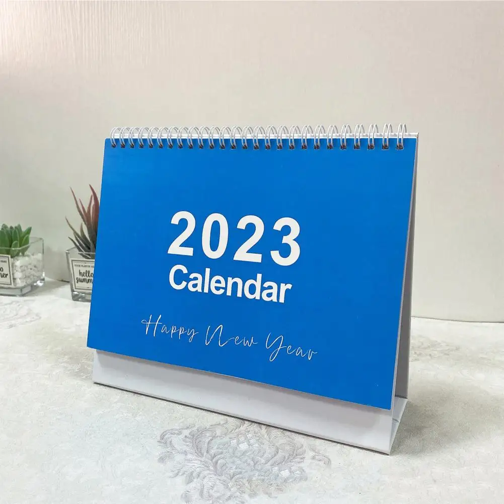 Portable  Durable Thick Paper Small Desktop Calendar Not Easy to Break Mini Calendar Flexible   for Office