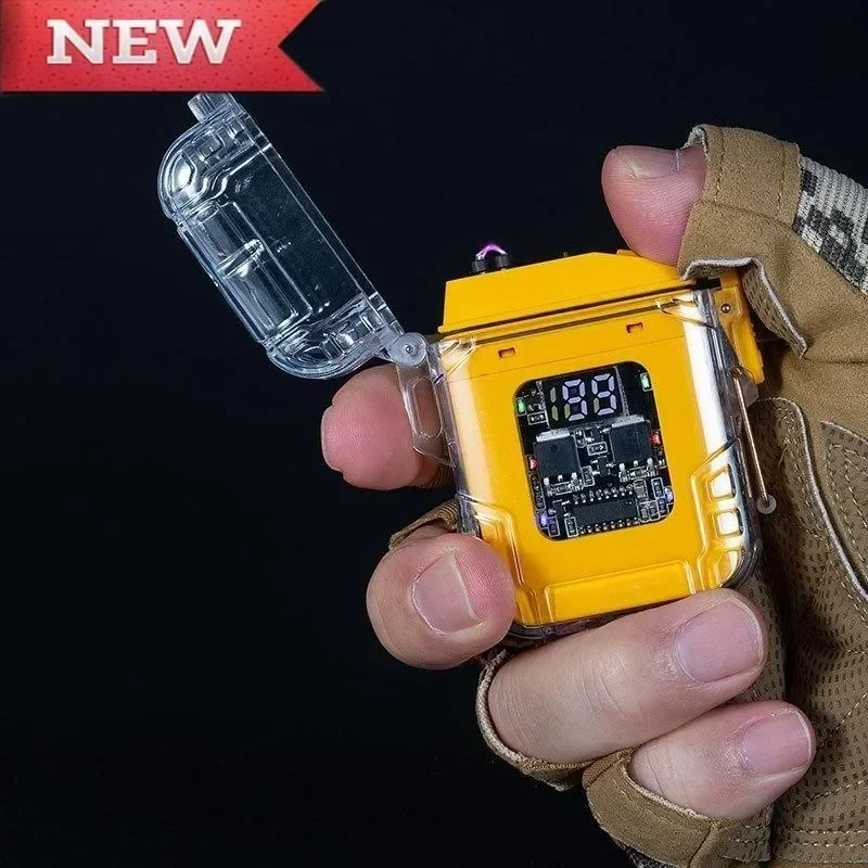 Hot Sale Windproof Waterproof Arc USB Fast Charging Lighter Extra Long Life Outdoor Sports Exclusive LED Display Lighter