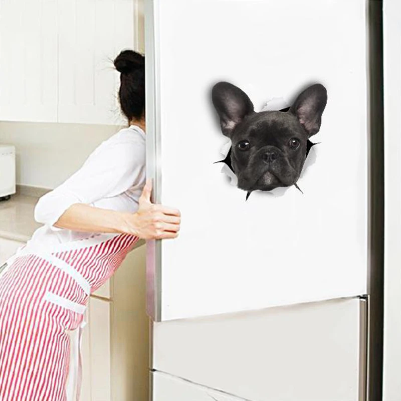 M462 Lovely 3D Animal Stickers Bulldog Hound Dog Jack Russell Terrier Puppy Household Decoration Wall Stickers Toilet Decals