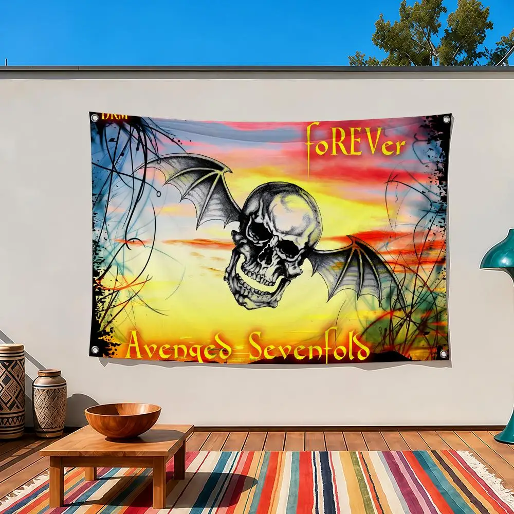 A-Avenged S-Sevenfold Flags Indoor Outdoor Wall Hanging Suitable For Living Room Bedroom And Camping Decorations