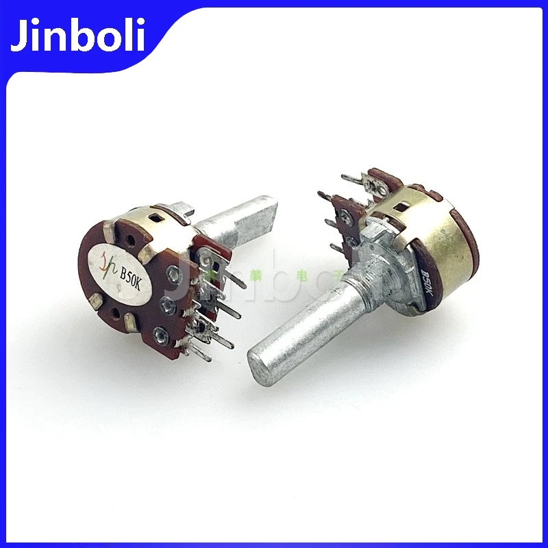 3PCS 16 Type B50K With Step Double Speaker Amplifier Sound Volume High And Low Bass Adjustment Potentiometer 6-Pin D Shaft 25mm