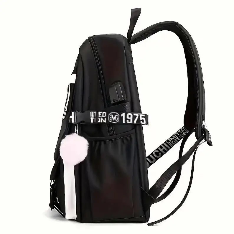 Hello Kitty Cosplay Backpack USB Charge Laptop Big School Bags Rucksack Women Men Backbag Travel Daypacks Male Leisure Bags