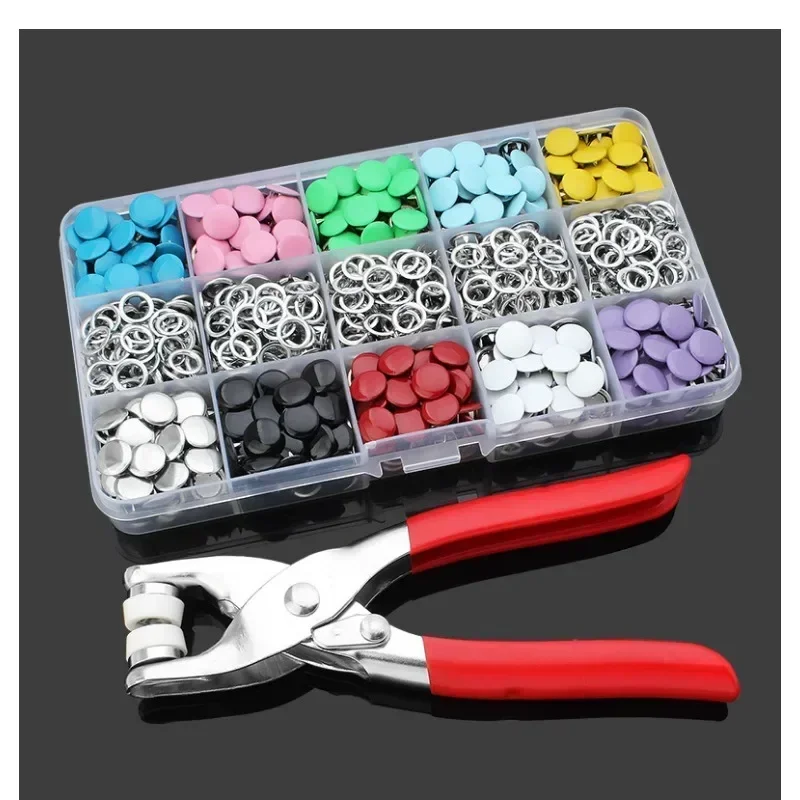 50/100 Metal Prong Snap Button Hollow Press Prong Fastener Studs with Pliers Tool Set Kits for Clothes Garment Sewing Bags Shoes