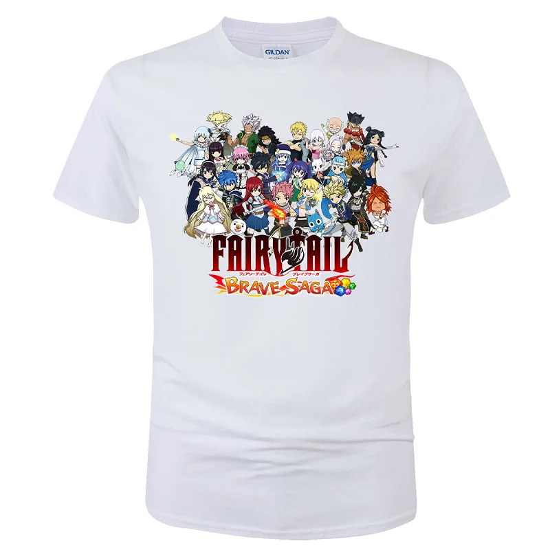 Fairy Tail cartoon print style summer men's trend atmosphere fashion brand men's cotton round-necked short-sleeved T-shirt G56