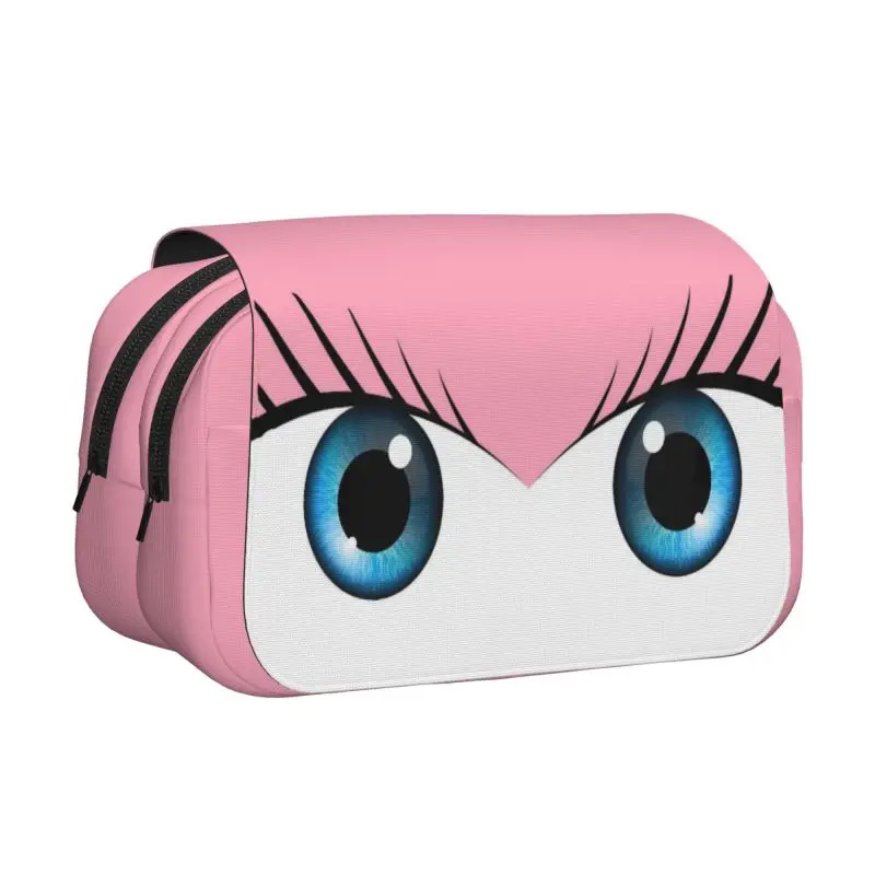 

Cute Girl Cartoon Eyes Double Layered Flip Pen Case for Boys Girls Best Gifts Teenagers Pencil Bag School Supplies for Children
