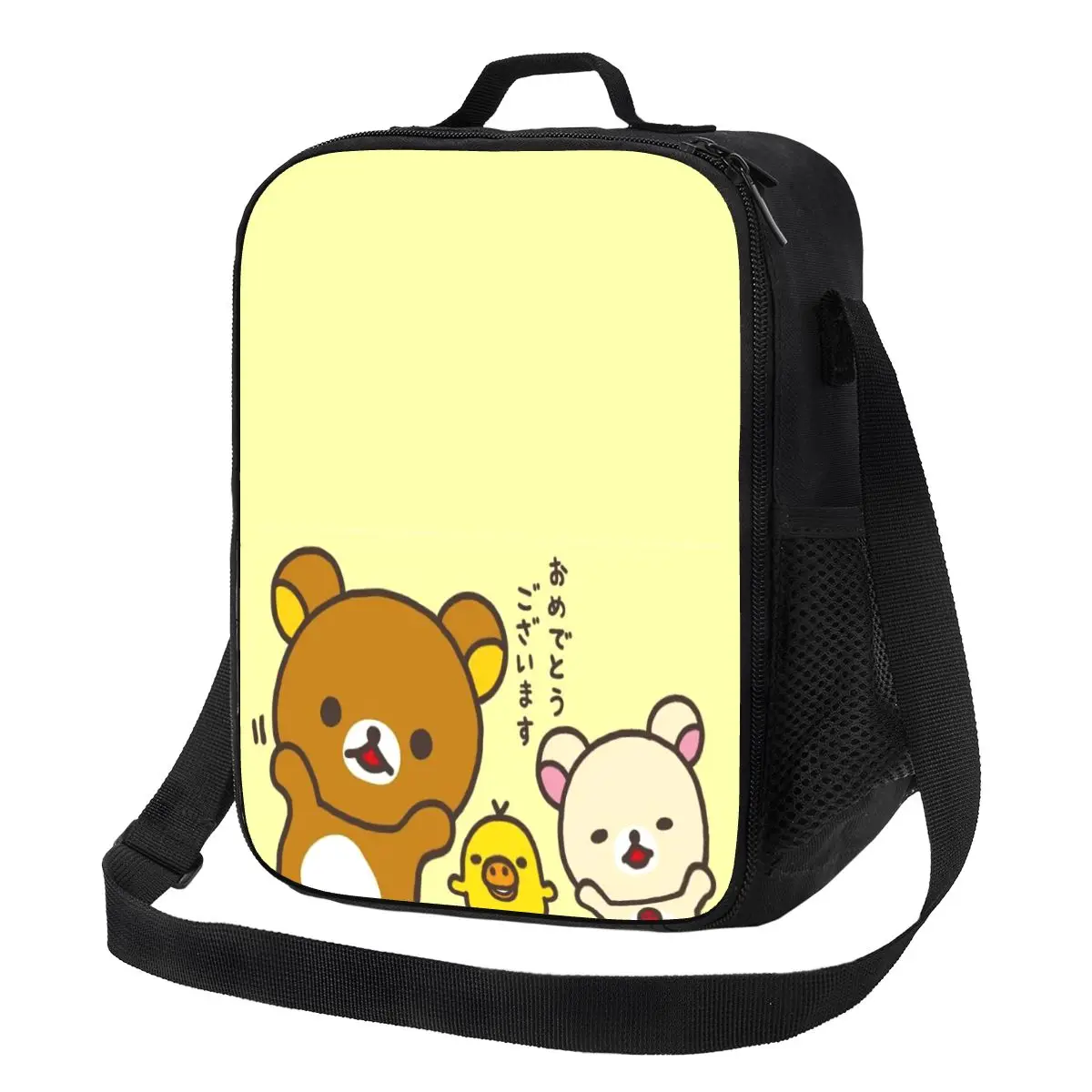 

Изолированная сумка для обеда с героями мультфильмов Rilakkuma на заказ для женщин, термохолодильник, сумка для обеда, детская школьная сумка