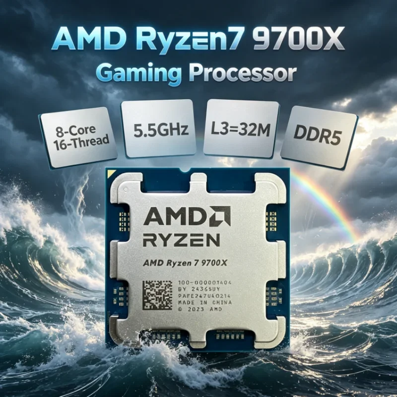 AMD Ryzen 7 9700X 8-Core 16-Thread Desktop CPU 65W DDR5 L3=32M Socket AM5 4NM Up to 5.5GHz PCIe 5.0 3.8GHz
