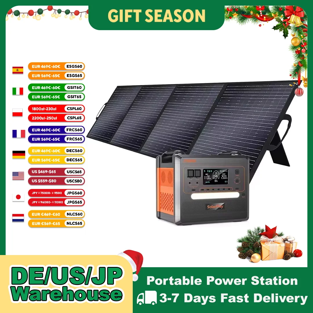 

High-Capacity 2304WH Portable Power Station with UPS Function for Camping and Solar Generator SOLARPLAY 2500W Lifepo4 Battery