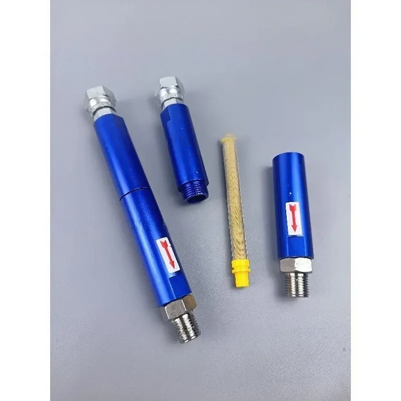High Pressure Blue Airless Spray Machine Filter with Two Connector Joint Adapters Airless Paint Spray Gun Accessories
