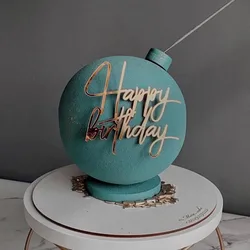 2026 New Happy Birthday Cake Toppers Rose Gold Top Grade Acrylic Kids Birthday Party Cake Topper Baby Shower Dessert Decoration