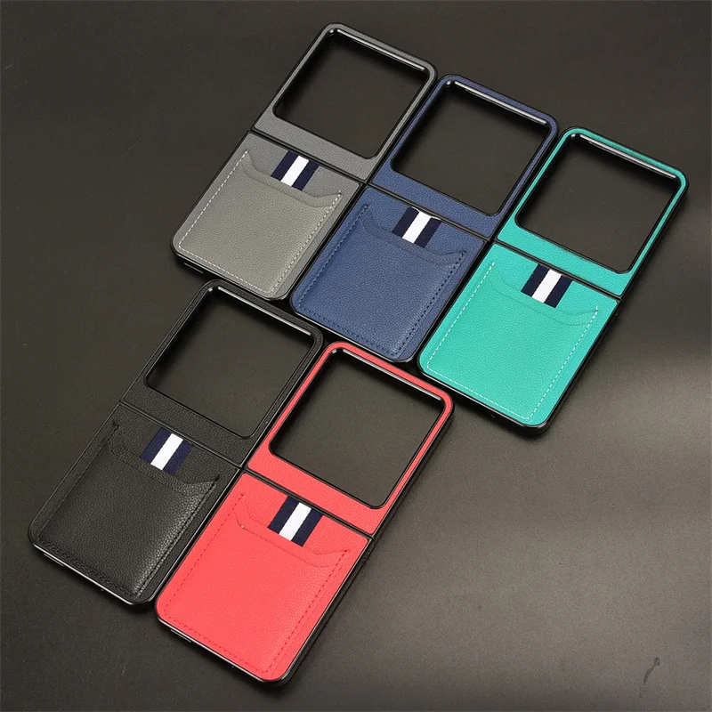 For Infinix Zero Flip X6962 Case Luxury PU Leather Card Slots Hard Back Cover For Infinix Zero Flip Phone Case