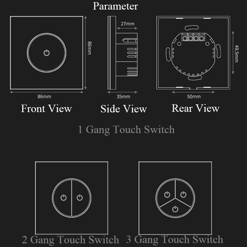 COSWALL WIFI Tuya Touch On / Off Wall Light Switch, Alexa / Google Home / Yandex Alice Voice Control, Tempered Glass Panel