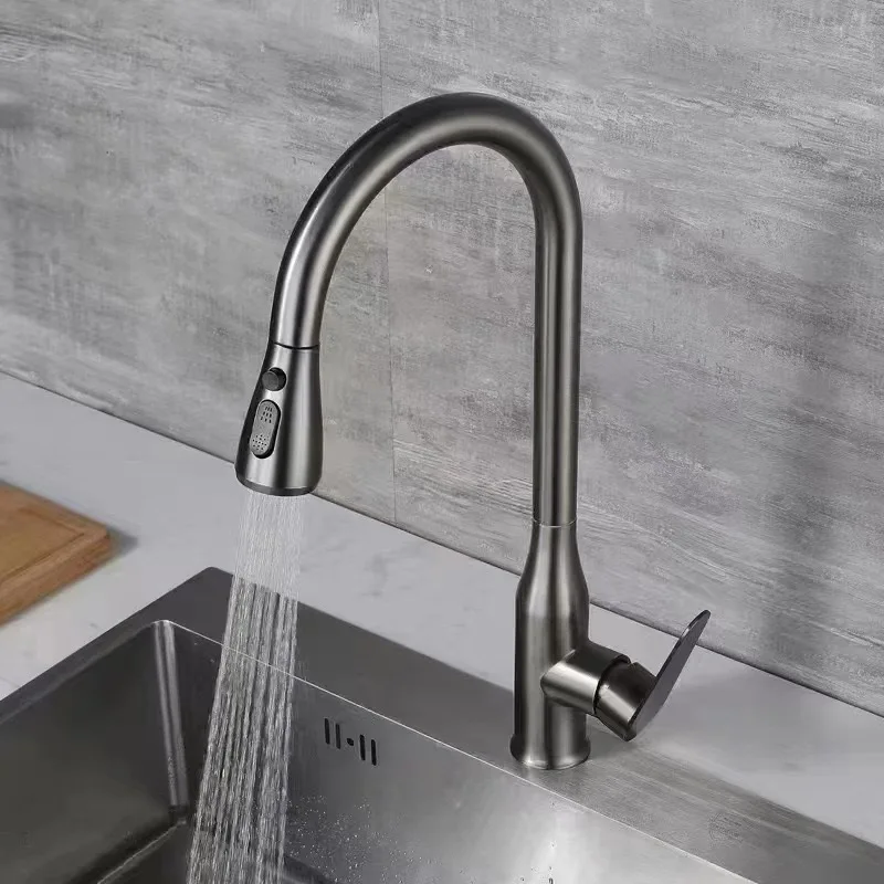 JEGUER Stainless Steel Kitchen Faucet with Pull-Down Sprayer, Hot/Cold Water Mixer, Anti-Rust & Easy Install