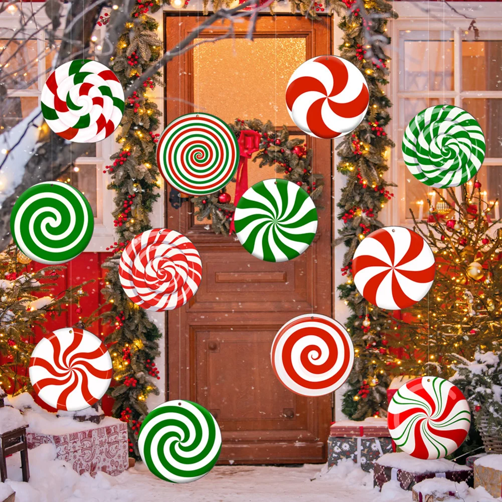 Christmas Outdoor Sign Decorations 24 Pcs Double Sided Ornaments for Yard and Garden Seasonal Decor Made from Plastic