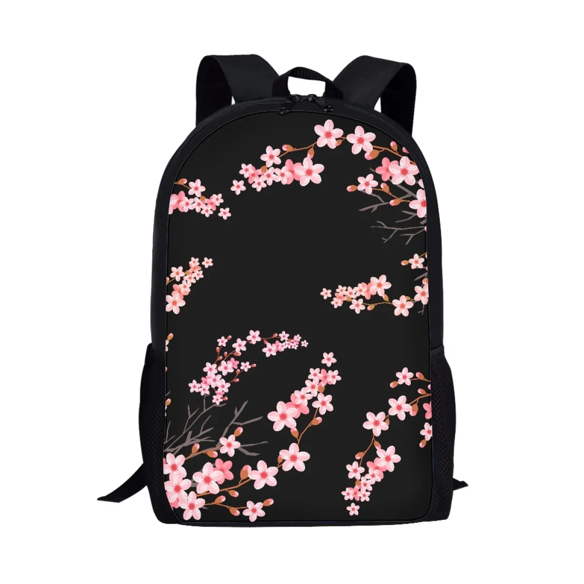 Pink Sakura Pattern Girls Boys Student School Bag Simple Style Teenager Daily Casual Storage Backpack Women Man Travel Rucksack