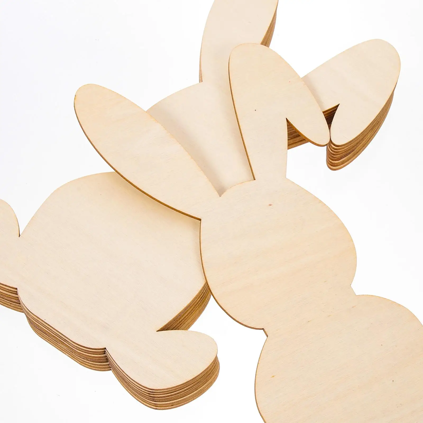 

10pcs Easter Blank painting Bunny Wooden Chips Easter Rabbit room Ornament Wood Cutouts graffiti Slices Spring Party Home Decor