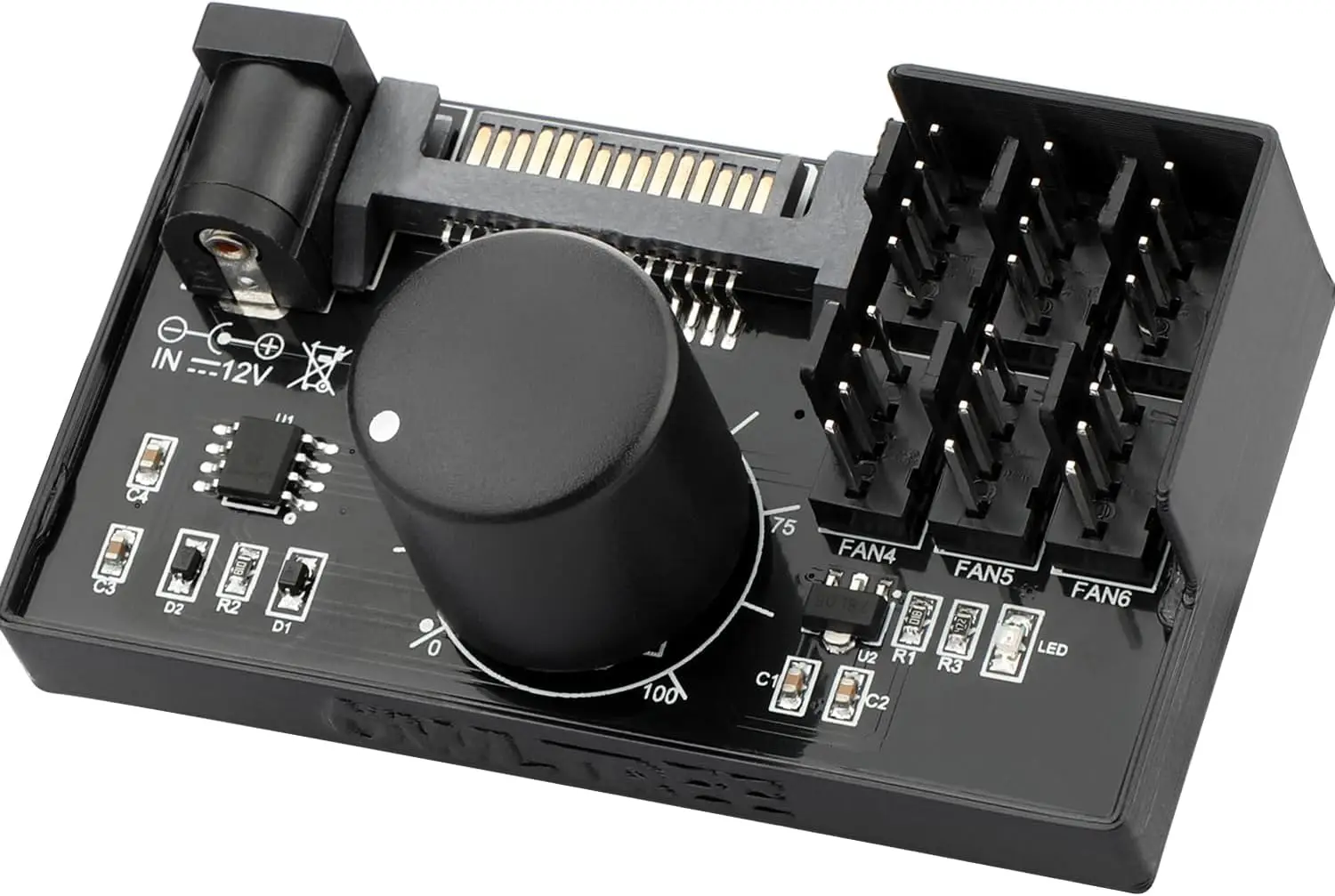 2025 PC Cooling 4 Pin 12V PWM= Fan Adapter Hub Control Up To 6 Fans, Custom Speed Settings For Workstations And Gaming Rigs