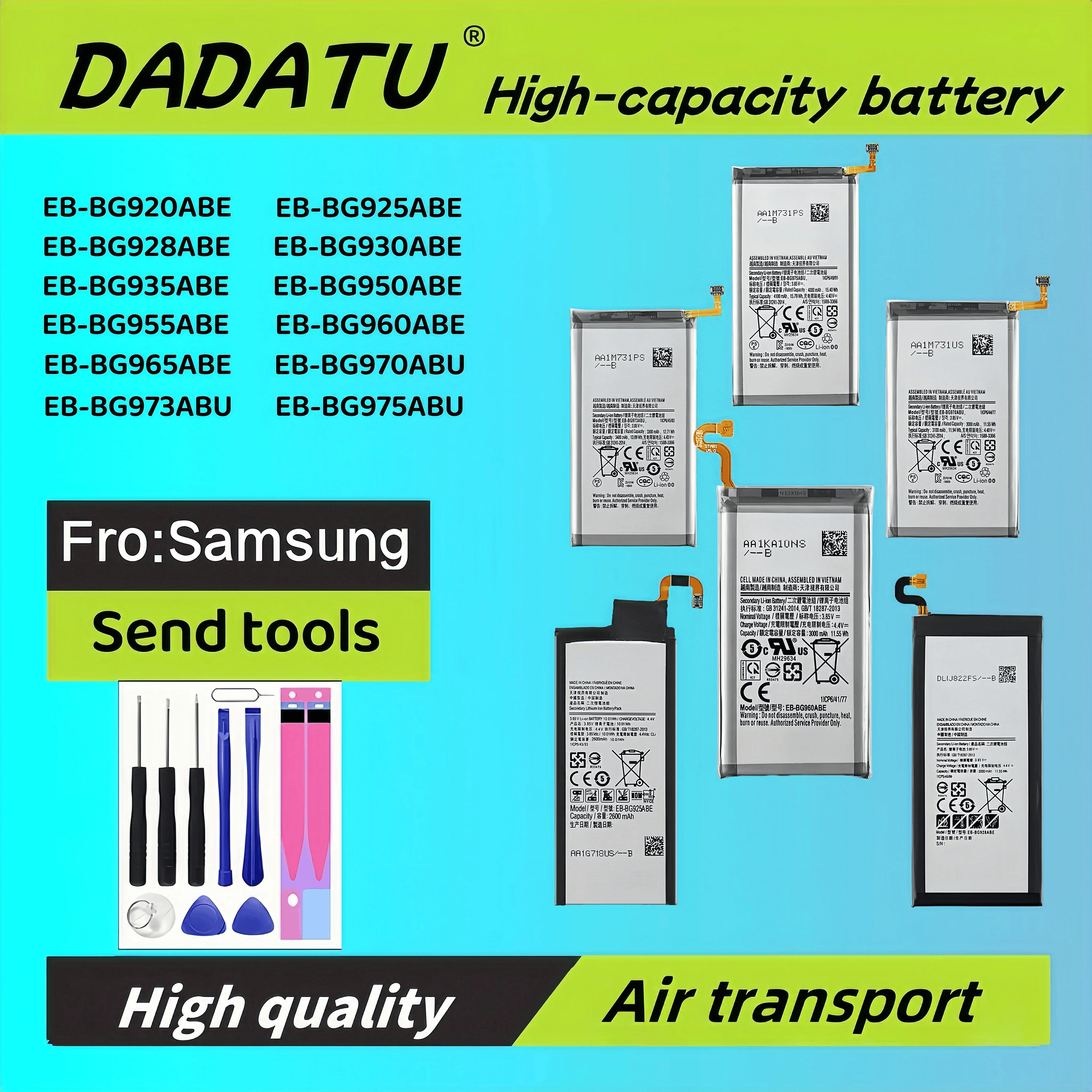 

for Samsung phone battery Galaxy S6, S6 Edge, Plus, S7, S7 Edge, S8, S8 Plus +, S9, S9 Plus, S10, S10E, S10 Plus, J5 Pro, J7 Pr