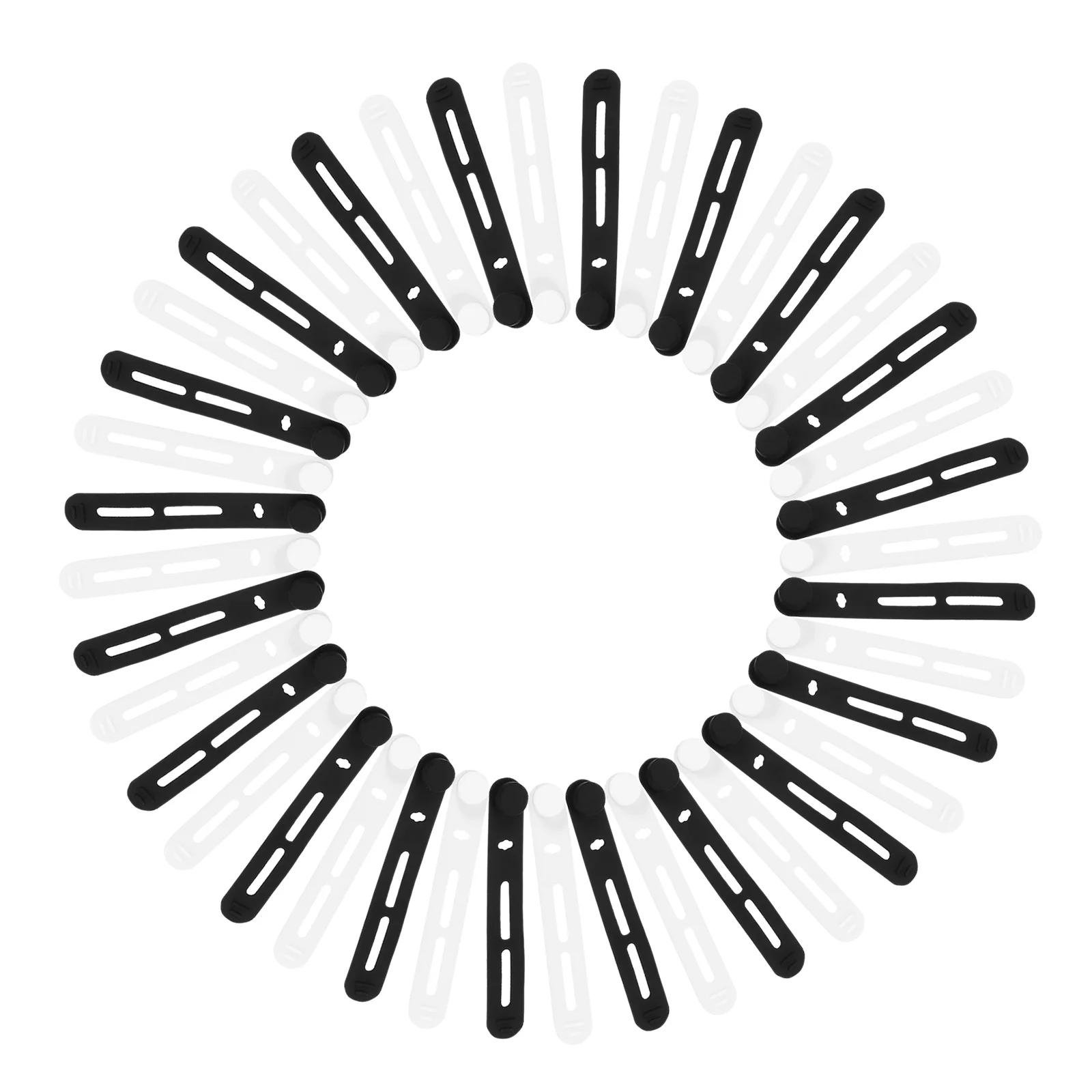 

40 Pcs Cable ganizer Reusable Silicone Ties Straps Wire Manager White Black 20 Each Desk Travel Portable