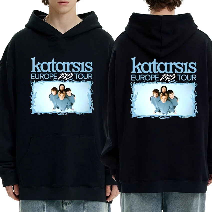 

Katarsis Band Europe 2025 Tour Double Sided printed Sweatshirt New Men women fashion Y2k Hoodie Unisex Fleece Casual pullover