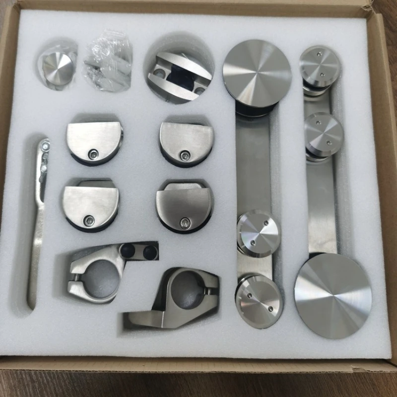 

Frameless glass sliding door set, shower room single door sliding door hanging wheel pulley, hardware accessories