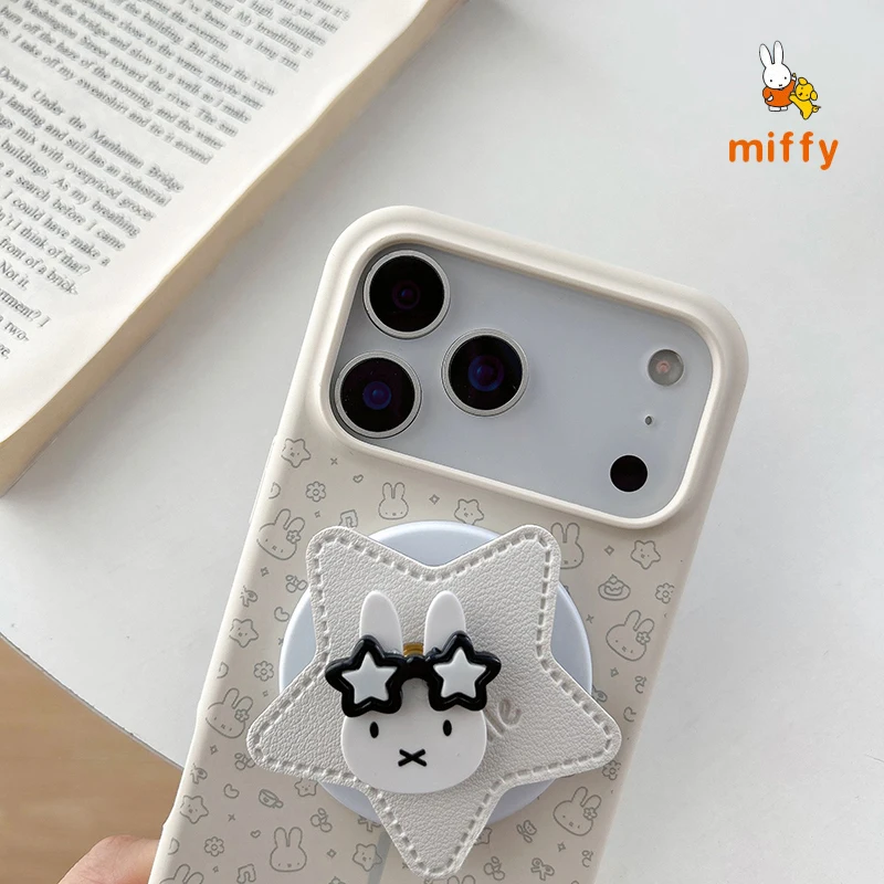 جديد ميفي الهاتف قذيفة مناسبة آيفون 17 16 15 14 الكرتون الأرنب ستار حامل مغناطيسي جودة عالية مكافحة قطرة جراب هاتف هدية