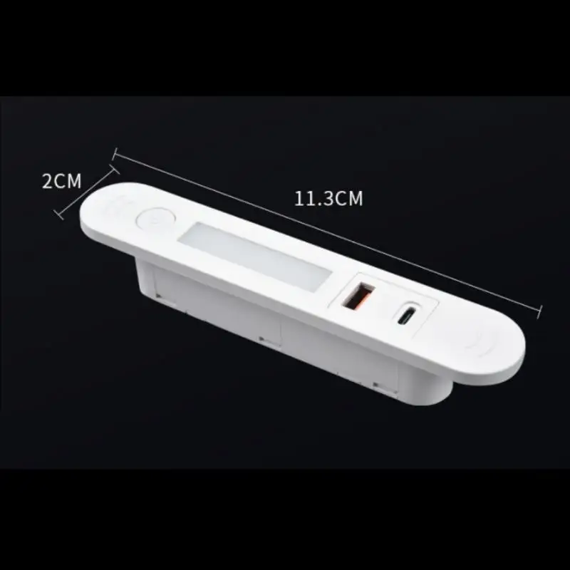 Pengisi Daya Meja Samping Tempat Tidur Modern dengan 1 USB A, 1 Soket Tipe-C, dan Lampu Malam Tersembunyi