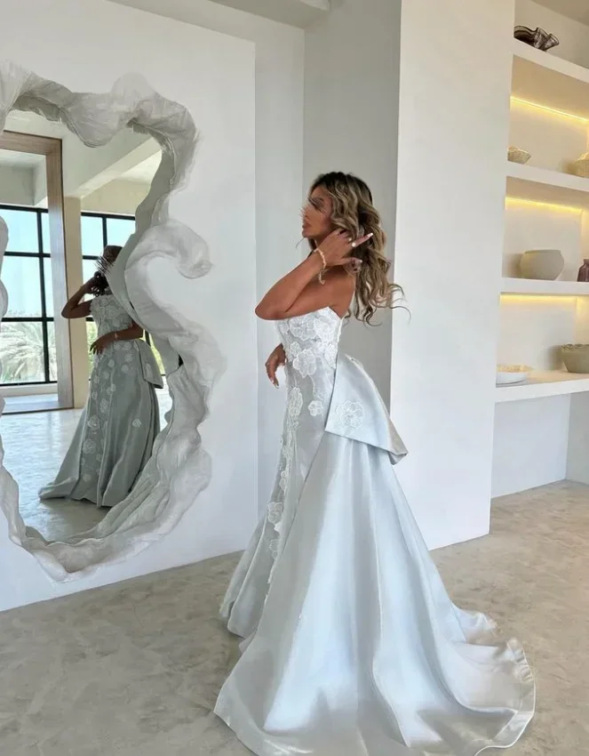 Customized White Dresse Vestido Dourado Longo Formal Dress Women Elegant Shiny Dress Dresses 2024 سيرين سيرين لفساتين السهرة