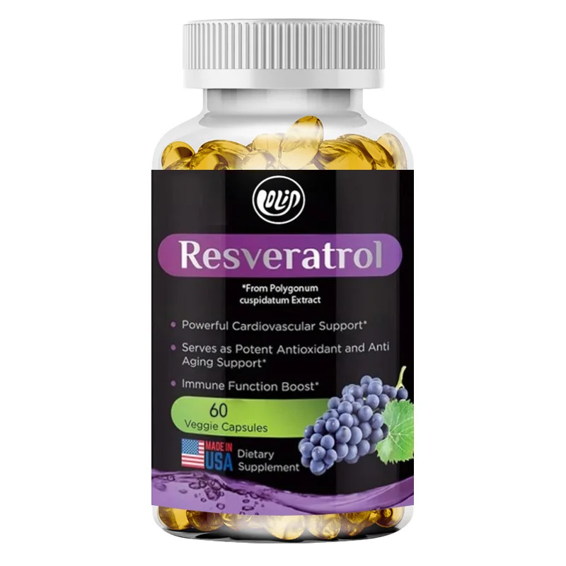 1000mg Trans Resveratrol Supplement, 60 Vegetarian Capsules, Antioxidant, Supports Heart and Joint Health, Non GMO
