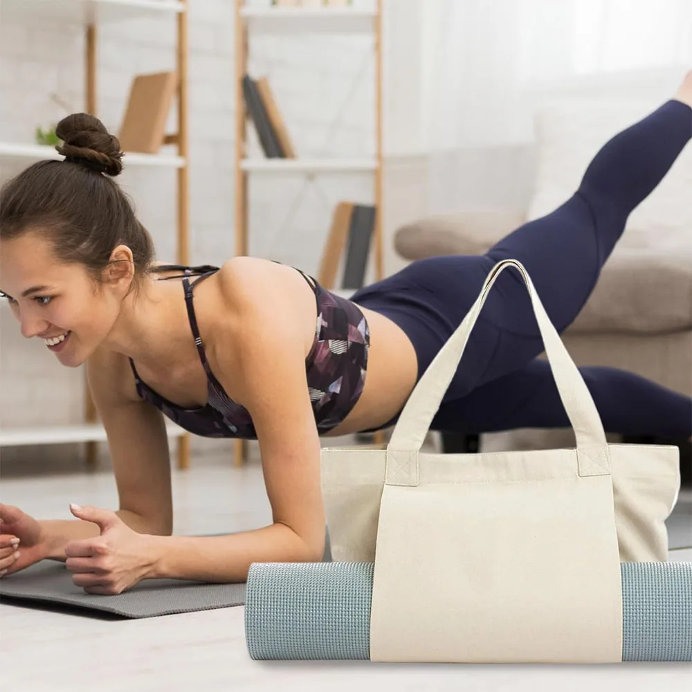 Bolso de mano para Yoga, bolsa de lona de gran capacidad para Pilates, almacenamiento de hombro, Serie de impresión de letras de mariposa