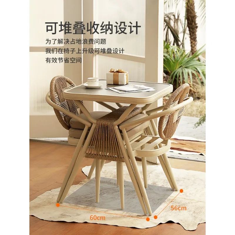 Balcony small table, chair, tea table, chair combination, leisure internet, red tea, rattan chair, three piece set