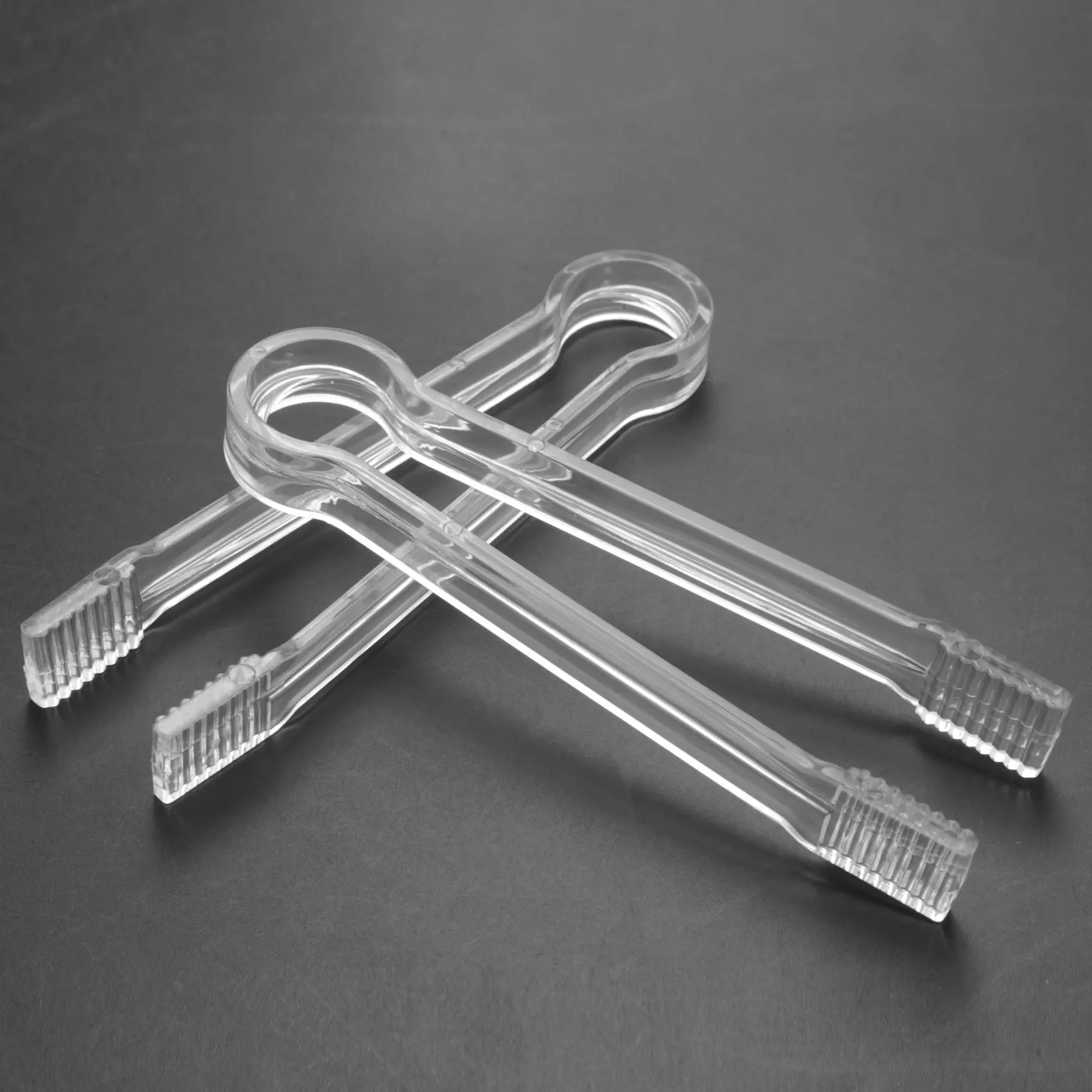 8 Pcs Plastic Buffet Serving Tongs Mini Serving Utensil Tongs Appetizers Tongs Clear Kitchen Tongs 6.3 inch Small Ice